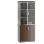 Luna Glass Door Cabinet 200cm Australia Oak + Ash Melamine