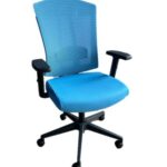 762B-NL Medium Back Chair Mesh Re-upholstered Light Blue