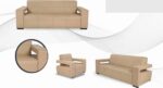 STYLE 8026C Three Seater Custom made Sofa Artificial Leather PVC Light Brown - Image 2