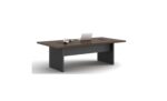 Jun 240 Meeting Table 240cm  Rhine Dark Oak+Shatter Iron Grey Melamine