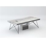 Han 240 Meeting Table 240cm x 120cm Light Oak+Iron Grey Melamine