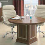 King 120 Executive Round Meeting Table 120Dia Keopi Walnut made in Italy