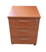 CH 3 Drawer Mobile Pedestal Melamine Cherry - Image 2