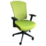 762B-NL Medium Back Mesh Chair Re-upholstered Green