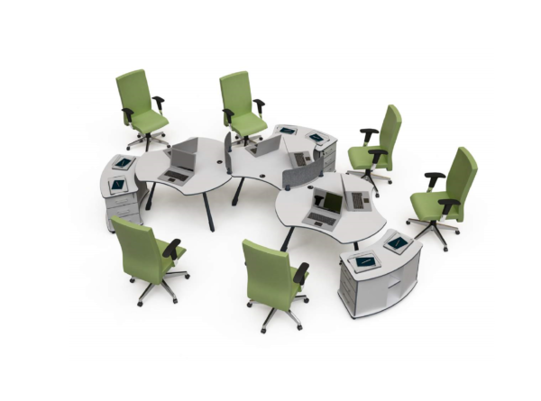 Wish Cluster 6 Workstations White Made in Turkey