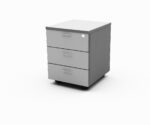 GR 3 Drawer Mobile Pedestal Melamine Grey - Image 2
