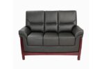 STYLE 8018C Three Seater Custom made Sofa Artificial Leather PVC Black