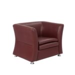 STYLE 8001A Single Seater Custom made Sofa Artificial Leather PVC Maroon - Image 2