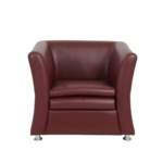 STYLE 8001A Single Seater Custom made Sofa Artificial Leather PVC Maroon