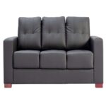 STYLE 8003C Three Seater Custom made Sofa Artificial Leather PVC  Black