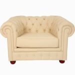 STYLE 8004A Single Seater Custom made Sofa Artificial Leather PVC  Beige