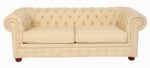STYLE 8004B Two Seater Custom made Sofa Artificial Leather PVC  Beige - Image 2