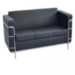 STYLE 8005C Three Seater Custom made Sofa Artificial Leather PVC black