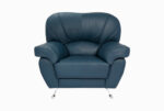 STYLE 8008A Single Seater Custom made Sofa Artificial Leather PVC Blue