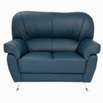 STYLE 8008B Two Seater Custom made Sofa Artificial Leather PVC  Blue