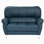 STYLE 8008C Three Seater Custom made Sofa Artificial Leather PVC Blue