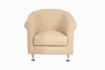 STYLE 8012A Single Seater Custom made Sofa  Artificial Leather PVC Cream