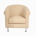 STYLE 8012A Single Seater Custom made Sofa  Artificial Leather PVC Cream