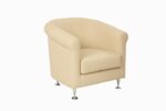 STYLE 8012A Single Seater Custom made Sofa  Artificial Leather PVC Cream - Image 2