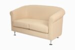 STYLE 8012B Two Seater Custom made Sofa Artificial Leather PVC  Cream - Image 2