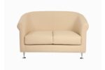 STYLE 8012B Two Seater Custom made Sofa Artificial Leather PVC  Cream