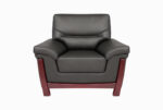 STYLE 8018A Single Seater Custom made Sofa Artificial Leather PVC Black