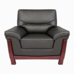 STYLE 8018A Single Seater Custom made Sofa Artificial Leather PVC Black