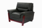 STYLE 8018A Single Seater Custom made Sofa Artificial Leather PVC Black - Image 2