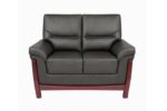 STYLE 8018B Two Seater Custom made Sofa Artificial Leather PVC Black