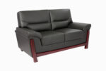 STYLE 8018B Two Seater Custom made Sofa Artificial Leather PVC Black - Image 2