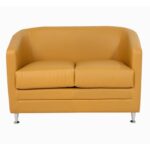STYLE 8021B Two Seater Custom made Sofa Artificial Leather PVC  Yellow