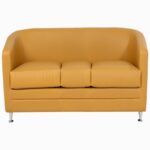 STYLE 8021C Three Seater Custom made Sofa Artificial Leather PVC  Yellow