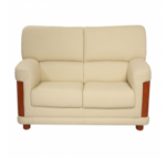 STYLE 8029B Two Seater Custom made Sofa Artificial Leather PVC Cream