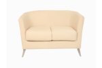 STYLE 8033B Two Seater Custom made Sofa Artificial Leather PVC Beige