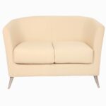 STYLE 8033B Two Seater Custom made Sofa Artificial Leather PVC Beige