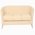 STYLE 8033C Three Seater Custom made Sofa Artificial Leather PVC Beige