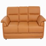 STYLE 8036C Three Seater Custom made Sofa Artificial Leather PVC Brown