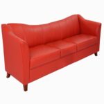 STYLE 8038C Three Seater Custom made Sofa Artificial Leather PVC Red