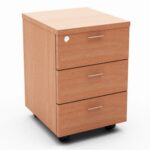 BC 3 Drawer Mobile Pedestal Melamine Beech