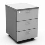 GR 3 Drawer Mobile Pedestal Melamine Grey