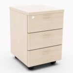 MP 3 Drawer Mobile Pedestal Melamine Maple