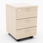 MP 3 Drawer Mobile Pedestal Melamine Maple