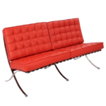 STYLE 8000C Three Seater Custom made Sofa Artificial Leather PVC Red