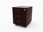RM 3 Drawer Mobile Pedestal Melamine Red Mahogany - Image 2