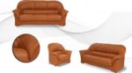 STYLE 8028A Single Seater Custom made Sofa Artificial Leather PVC Orange - Image 2