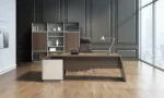 Luna 180L Executive L-Shape Desk with a Table Top Size of 145cm Australia Oak + Ash Melamine - Image 6