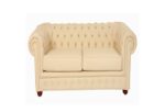 STYLE 8004B Two Seater Custom made Sofa Artificial Leather PVC  Beige