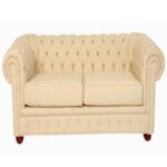 STYLE 8004B Two Seater Custom made Sofa Artificial Leather PVC  Beige