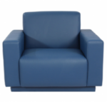 STYLE 8009B Two Seater Custom made Sofa Artificial Leather PVC  Blue