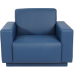 STYLE 8009B Two Seater Custom made Sofa Artificial Leather PVC  Blue